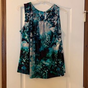 Worthington Sleeveless top. Bling around neckline.